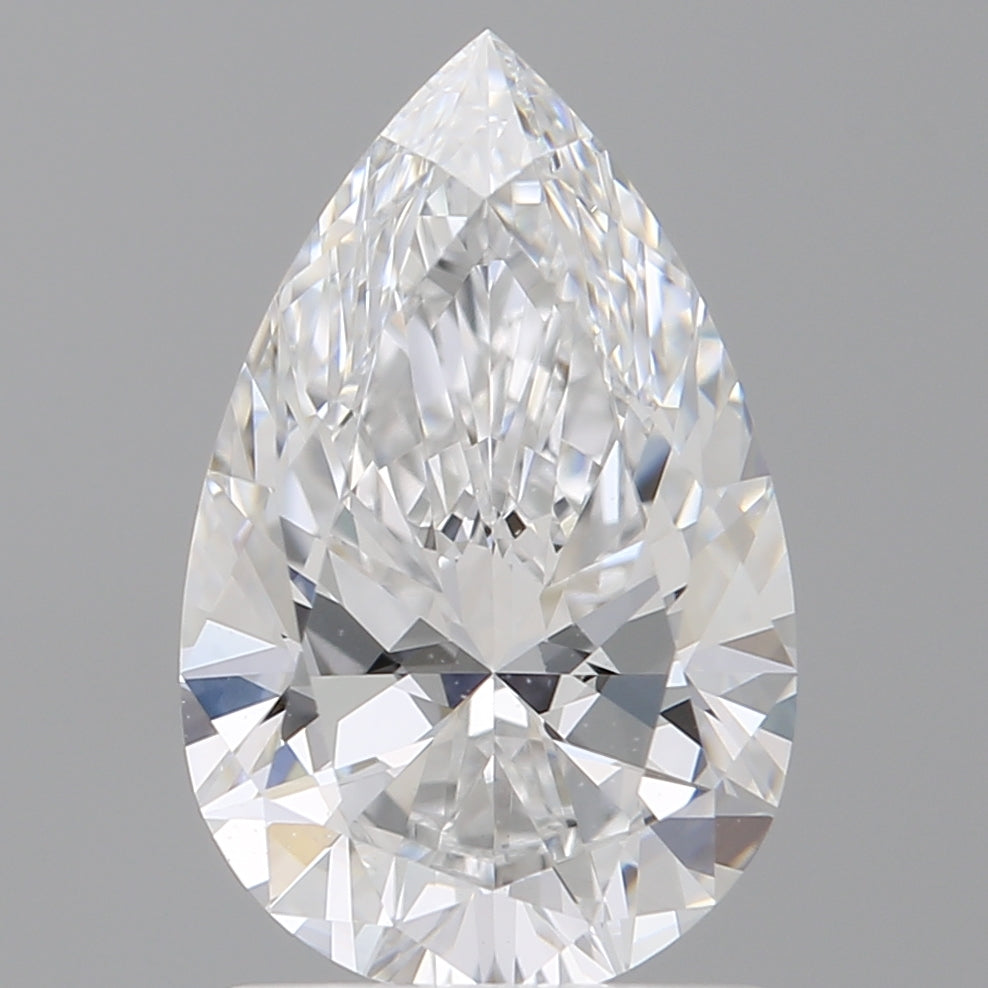 1.60 Carat Pear Shaped, Ideal Cut, D Color, VVS2 Clarity, IGI Certified Lab Grown Diamond