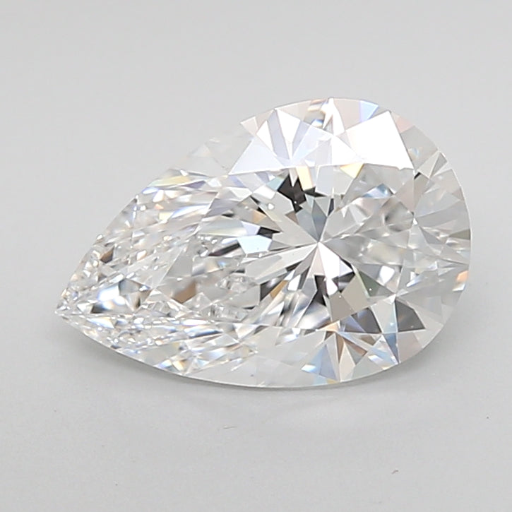 5.03 Carat Pear Shaped, Ideal Cut, F Color, VVS2 Clarity, IGI Certified Lab Grown Diamond