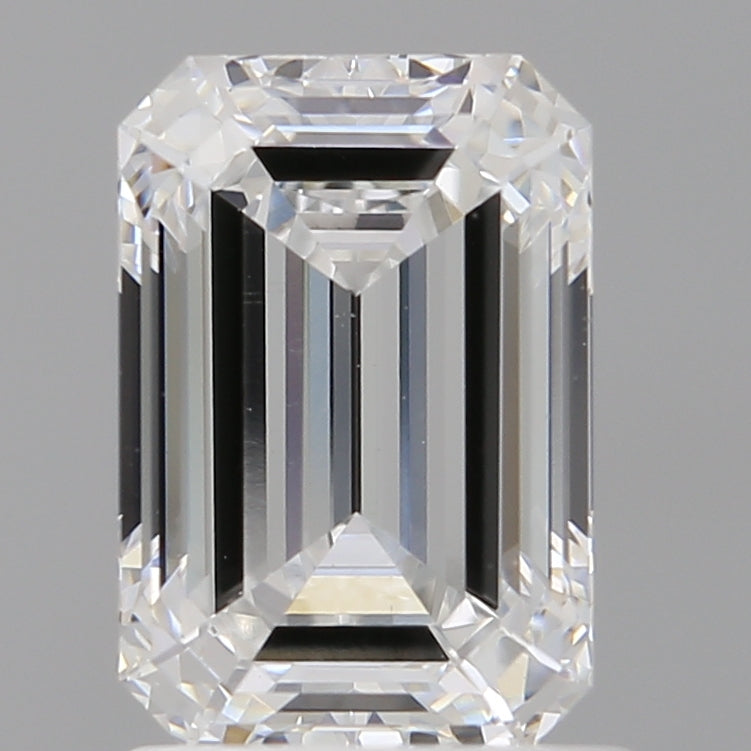 1.60 Carat Emerald Shaped, Ideal Cut, D Color, VVS2 Clarity, IGI Certified Lab Grown Diamond
