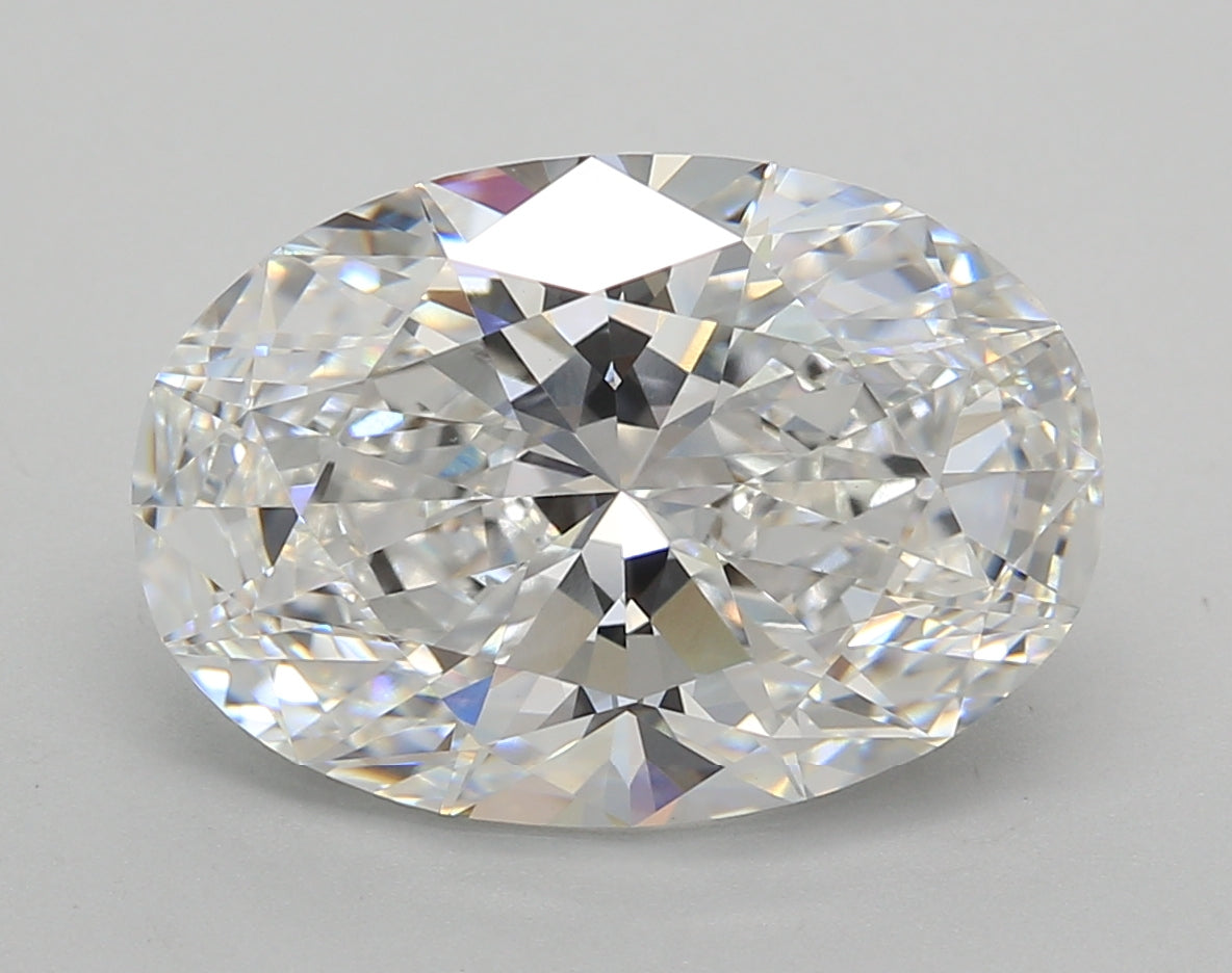 6.02 Carat Oval Shaped, Excellent Cut, E Color, VVS2 Clarity, IGI Certified Lab Grown Diamond