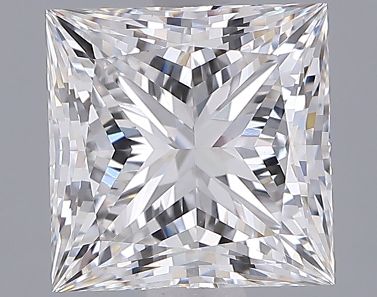 2.00 Carat Princess Shaped, Ideal Cut, E Color, VVS2 Clarity, IGI Certified Lab Grown Diamond