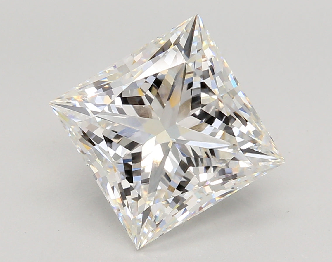 4.57 Carat Princess Shaped, Ideal Cut, F Color, VS1 Clarity, IGI Certified Lab Grown Diamond