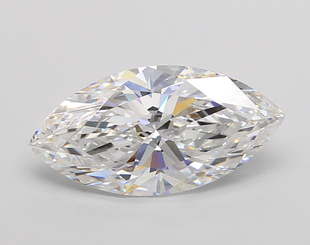 3.01 Carat Marquise Shaped, Ideal Cut, E Color, VVS2 Clarity, IGI Certified Lab Grown Diamond