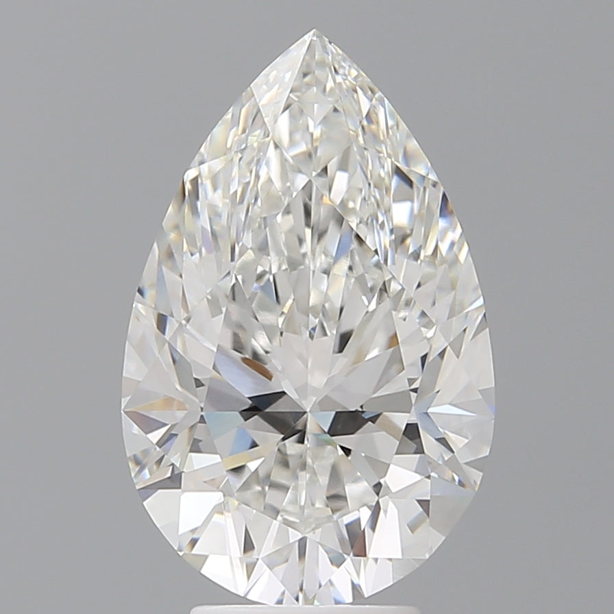 5.03 Carat Pear Shaped, Ideal Cut, F Color, VVS2 Clarity, IGI Certified Lab Grown Diamond