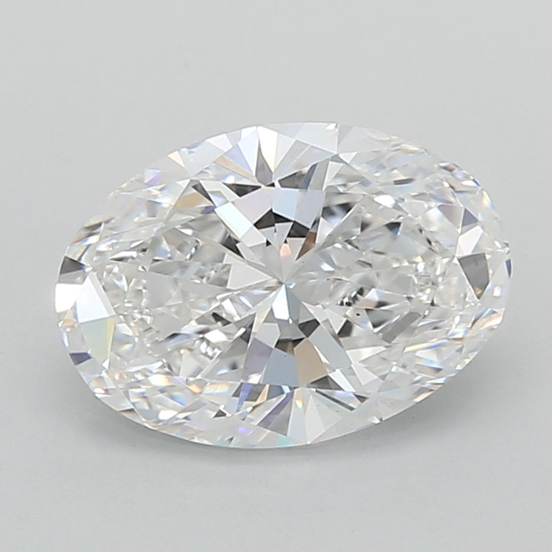 2.01 Carat Oval Shaped, Ideal Cut, D Color, VS2 Clarity, IGI Certified Lab Grown Diamond