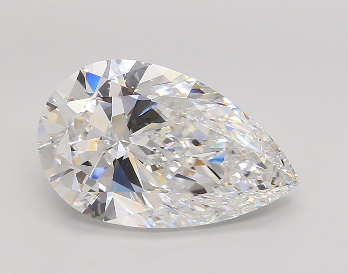 5.00 Carat Pear Shaped, Ideal Cut, E Color, VS1 Clarity, IGI Certified Lab Grown Diamond