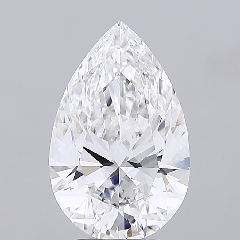 4.07 Carat Pear Shaped, Excellent Cut, E Color, VVS2 Clarity, IGI Certified Lab Grown Diamond