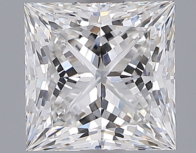 2.05 Carat Princess Shaped, Ideal Cut, F Color, VVS2 Clarity, IGI Certified Lab Grown Diamond