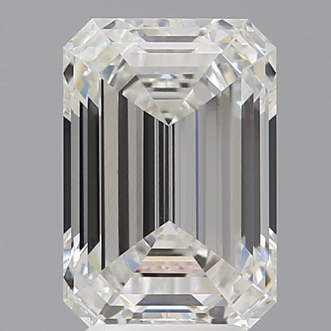 4.09 Carat Emerald Shaped, Ideal Cut, F Color, VVS2 Clarity, IGI Certified Lab Grown Diamond