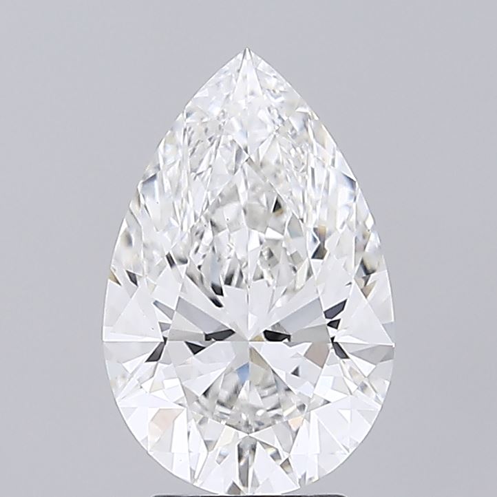 3.08 Carat Pear Shaped, Ideal Cut, F Color, VS1 Clarity, IGI Certified Lab Grown Diamond
