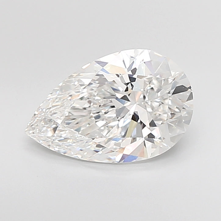4.09 Carat Pear Shaped, Ideal Cut, F Color, VVS2 Clarity, IGI Certified Lab Grown Diamond