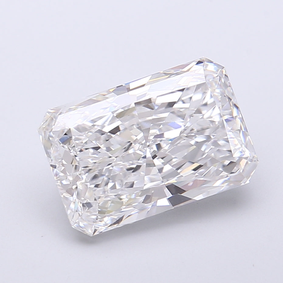 3.83 Carat Radiant Shaped, Very Good Cut, D Color, VVS2 Clarity, IGI Certified Lab Grown Diamond