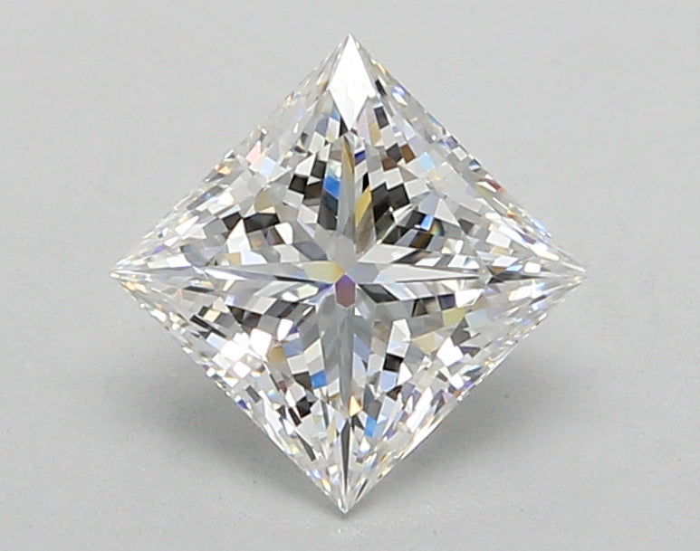 1.52 Carat Princess Shaped, Ideal Cut, F Color, VVS2 Clarity, IGI Certified Lab Grown Diamond