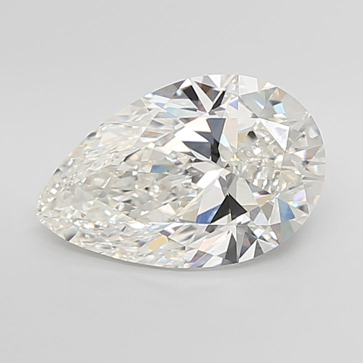 5.02 Carat Pear Shaped, Ideal Cut, H Color, VVS2 Clarity, IGI Certified Lab Grown Diamond