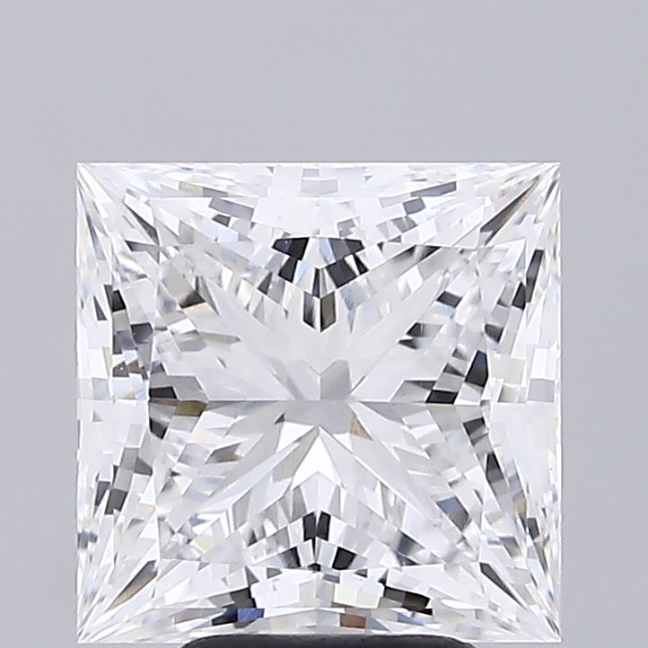 5.04 Carat Princess Shaped, Ideal Cut, D Color, VVS2 Clarity, IGI Certified Lab Grown Diamond