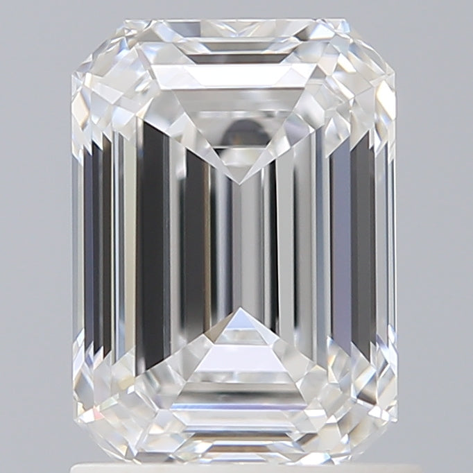 1.54 Carat Emerald Shaped, Ideal Cut, D Color, VVS2 Clarity, IGI Certified Lab Grown Diamond
