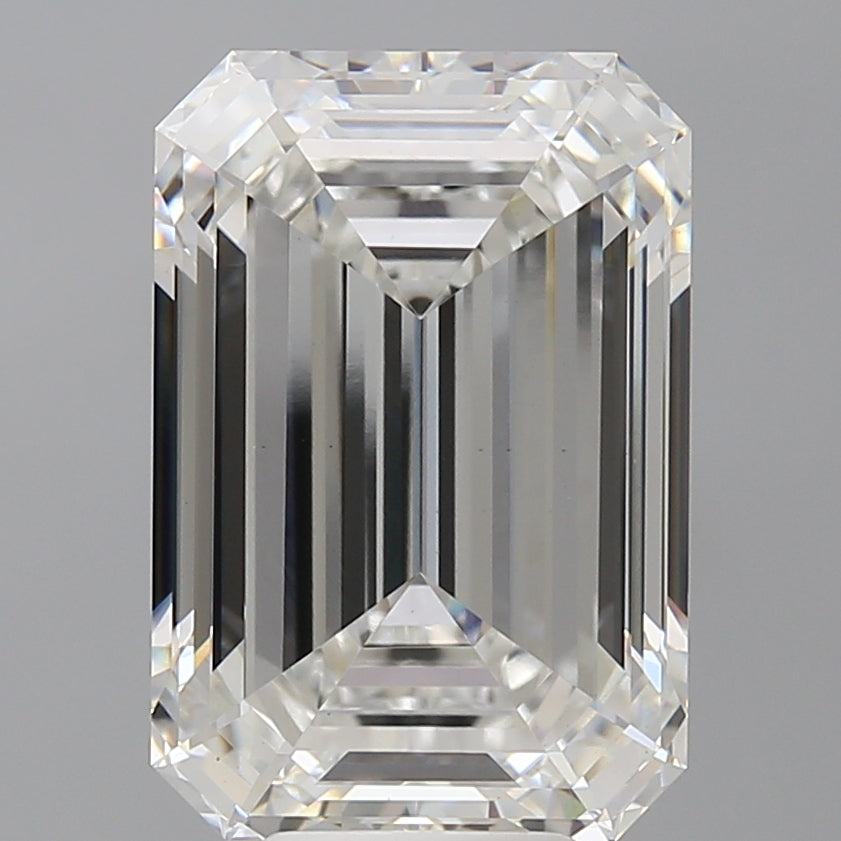 8.08 Carat Emerald Shaped, Ideal Cut, F Color, VVS2 Clarity, IGI Certified Lab Grown Diamond