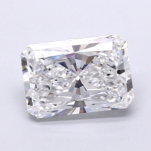 1.57 Carat Radiant Shaped, Very Good Cut, D Color, VVS2 Clarity, IGI Certified Lab Grown Diamond