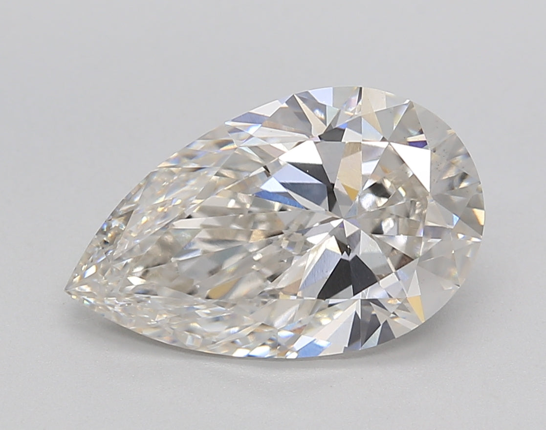 3.21 Carat Pear Shaped, Ideal Cut, H Color, VS1 Clarity, IGI Certified Lab Grown Diamond