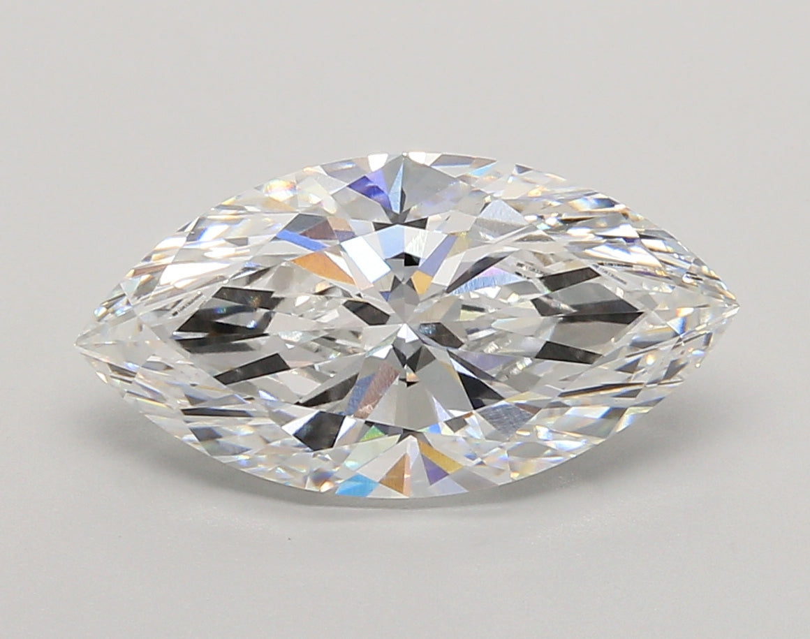 4.02 Carat Marquise Shaped, Ideal Cut, E Color, VVS2 Clarity, IGI Certified Lab Grown Diamond