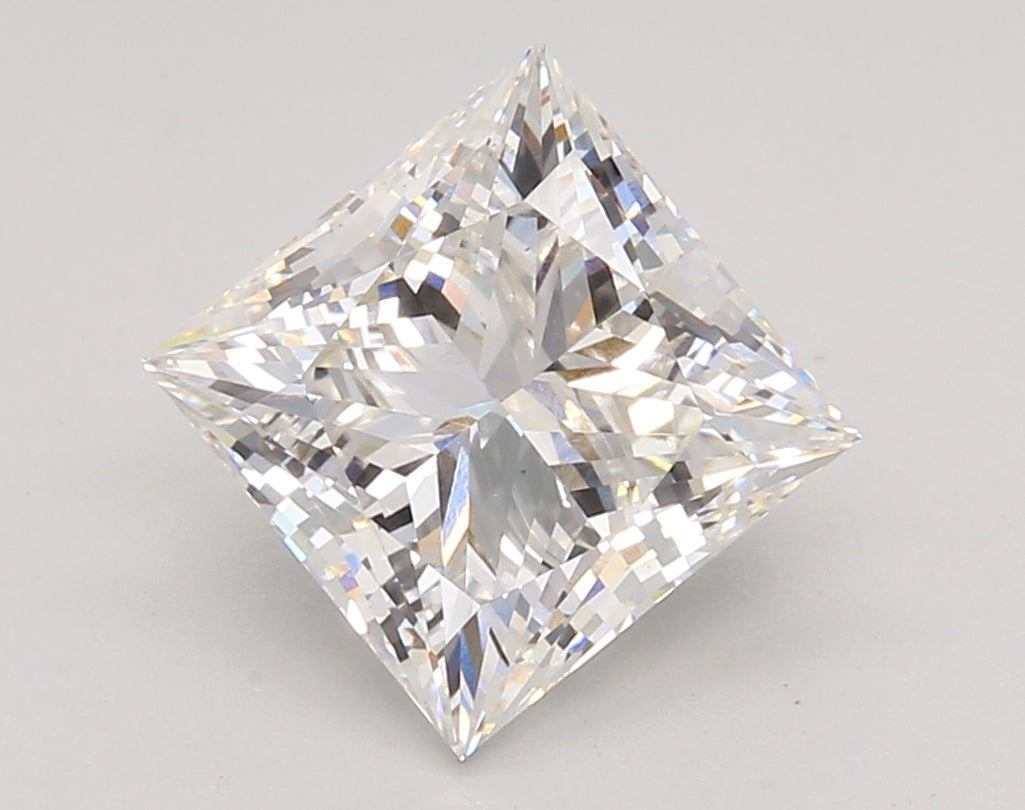 3.10 Carat Princess Shaped, Ideal Cut, F Color, VS1 Clarity, IGI Certified Lab Grown Diamond