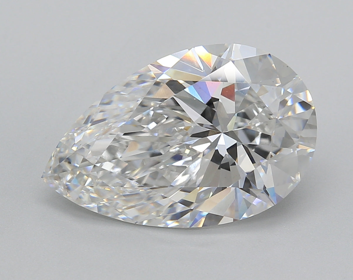 5.02 Carat Pear Shaped, Excellent Cut, E Color, VS1 Clarity, IGI Certified Lab Grown Diamond
