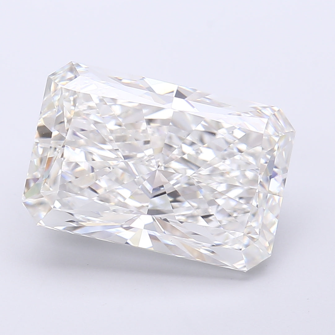 8.38 Carat Radiant Shaped, Very Good Cut, F Color, VS1 Clarity, IGI Certified Lab Grown Diamond