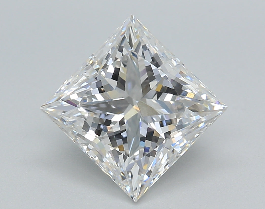 3.02 Carat Princess Shaped, Ideal Cut, E Color, VVS2 Clarity, IGI Certified Lab Grown Diamond