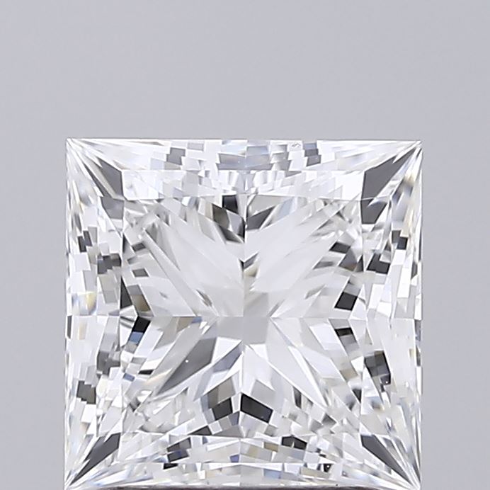 2.01 Carat Princess Shaped, Ideal Cut, E Color, VVS2 Clarity, IGI Certified Lab Grown Diamond