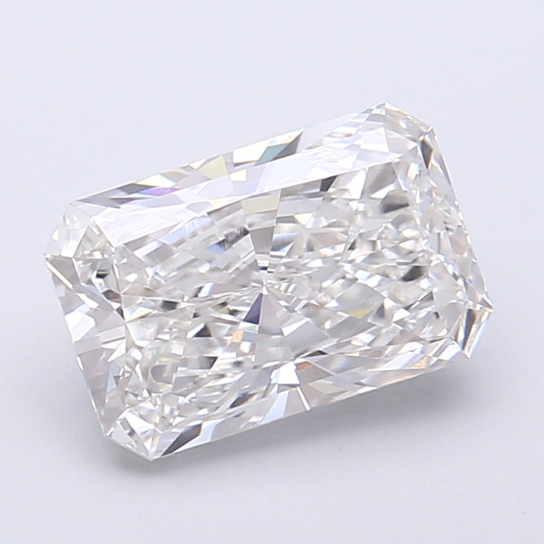 3.02 Carat Radiant Shaped, Very Good Cut, F Color, VVS2 Clarity, IGI Certified Lab Grown Diamond