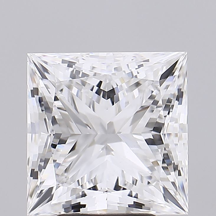 5.02 Carat Princess Shaped, Ideal Cut, D Color, VVS2 Clarity, IGI Certified Lab Grown Diamond