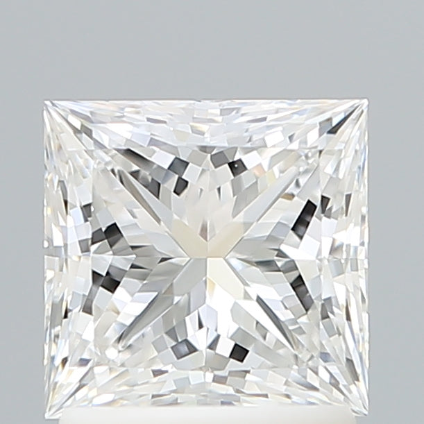 1.60 Carat Princess Shaped, Ideal Cut, F Color, VVS2 Clarity, IGI Certified Lab Grown Diamond