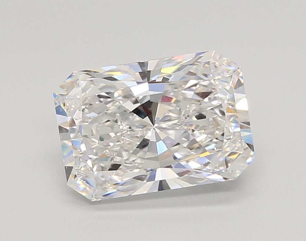 3.06 Carat Radiant Shaped, Ideal Cut, E Color, VVS2 Clarity, IGI Certified Lab Grown Diamond