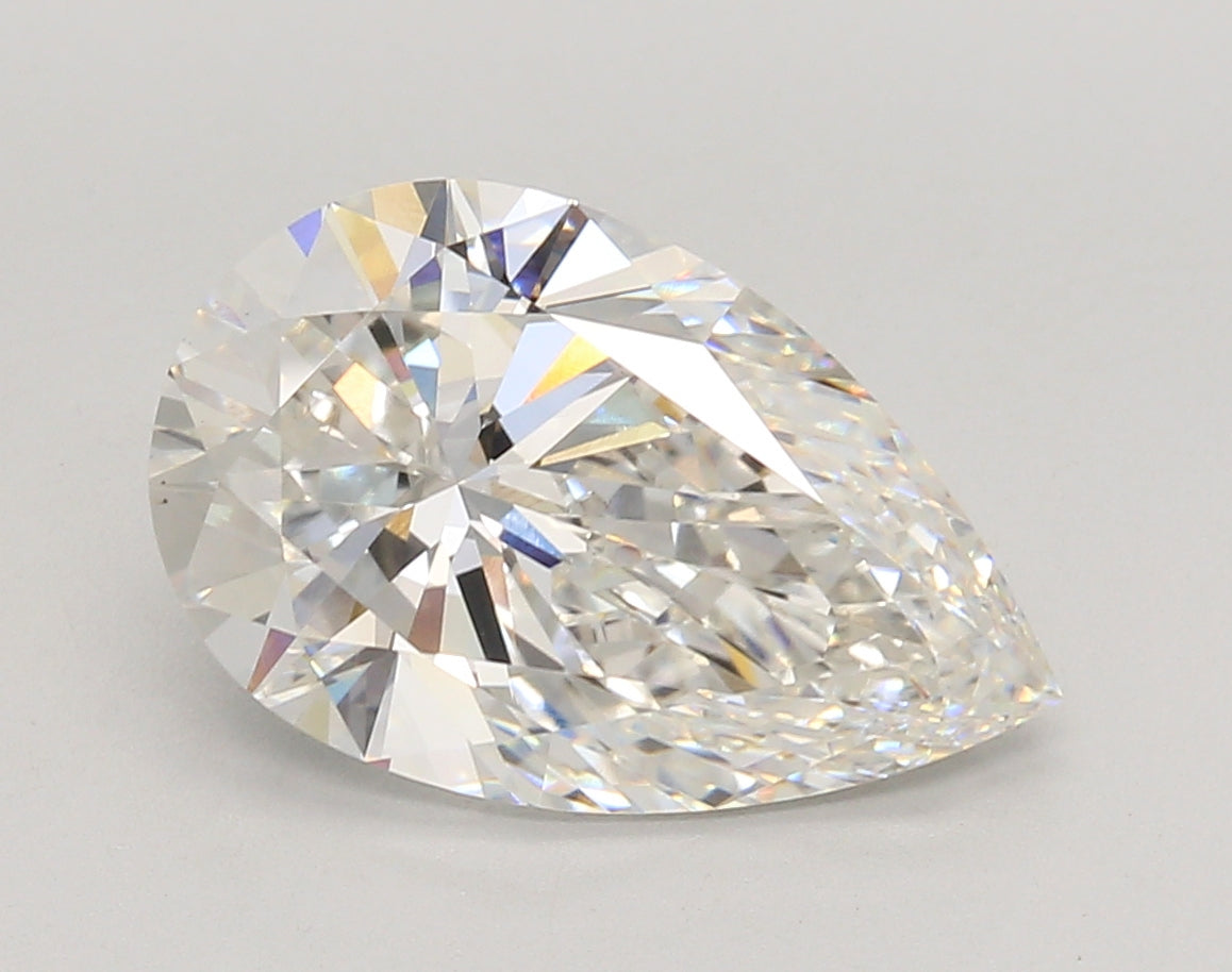 4.04 Carat Pear Shaped, Ideal Cut, F Color, VS1 Clarity, IGI Certified Lab Grown Diamond