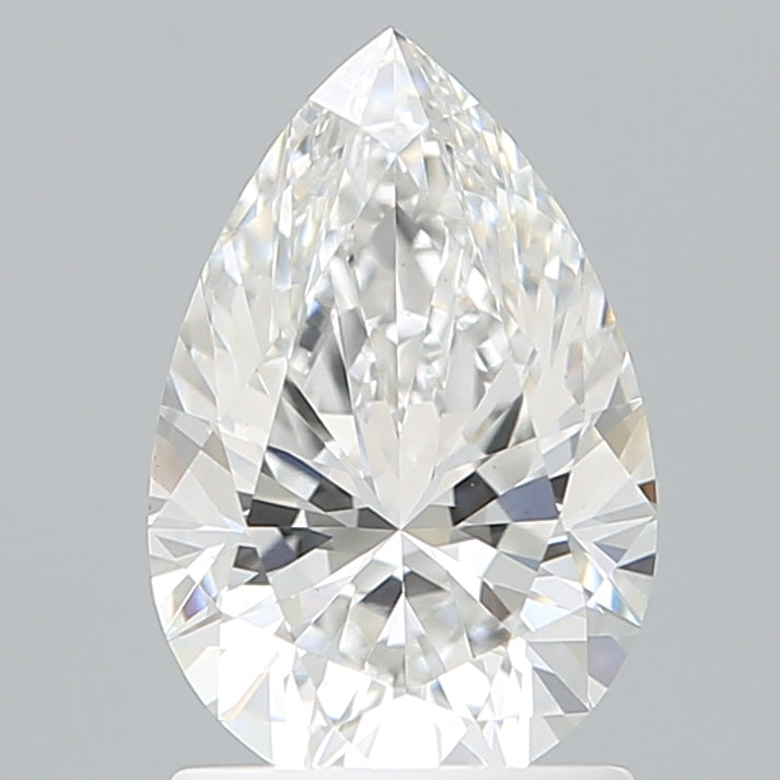1.60 Carat Pear Shaped, Excellent Cut, E Color, VS1 Clarity, IGI Certified Lab Grown Diamond