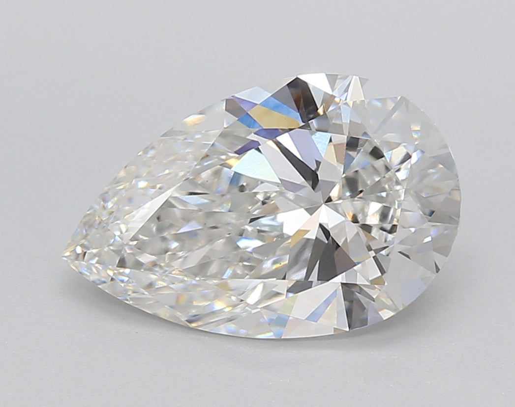 3.01 Carat Pear Shaped, Ideal Cut, F Color, VVS2 Clarity, IGI Certified Lab Grown Diamond