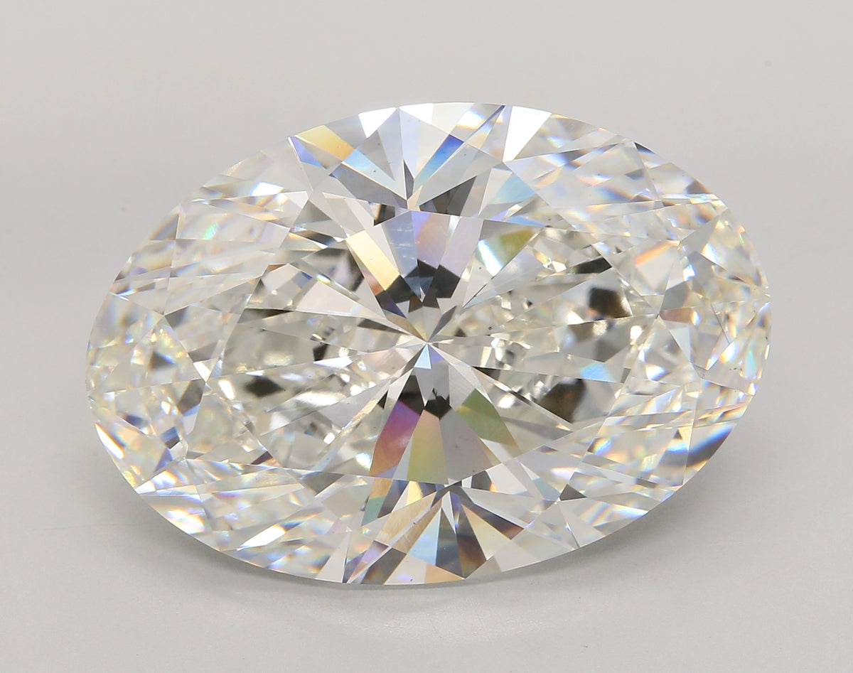 32.92 Carat Oval Shaped, Ideal Cut, G Color, VS1 Clarity, IGI Certified Lab Grown Diamond