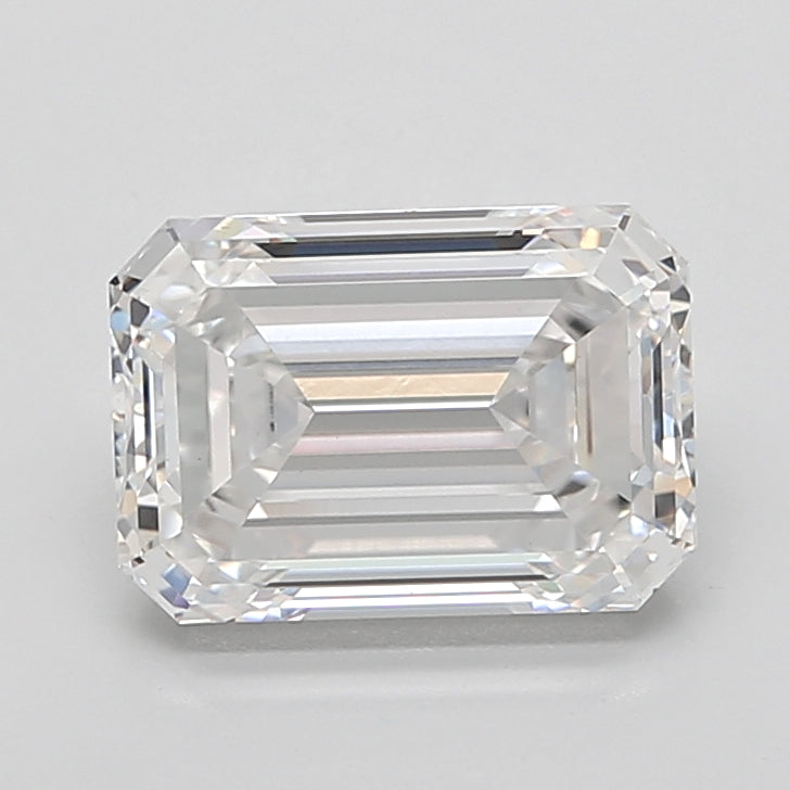 5.08 Carat Emerald Shaped, Ideal Cut, E Color, VVS2 Clarity, IGI Certified Lab Grown Diamond