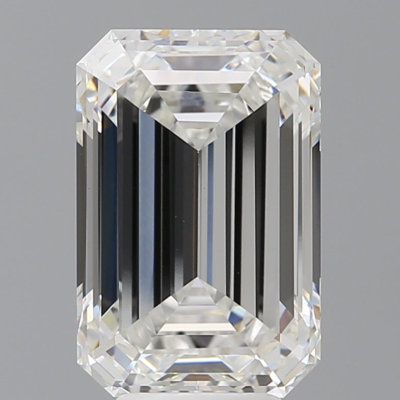 6.10 Carat Emerald Shaped, Ideal Cut, F Color, VVS2 Clarity, IGI Certified Lab Grown Diamond