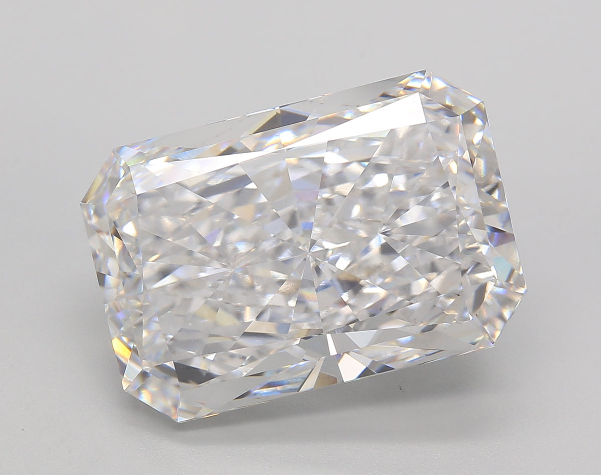 14.25 Carat Radiant Shaped, Ideal Cut, E Color, VS1 Clarity, IGI Certified Lab Grown Diamond