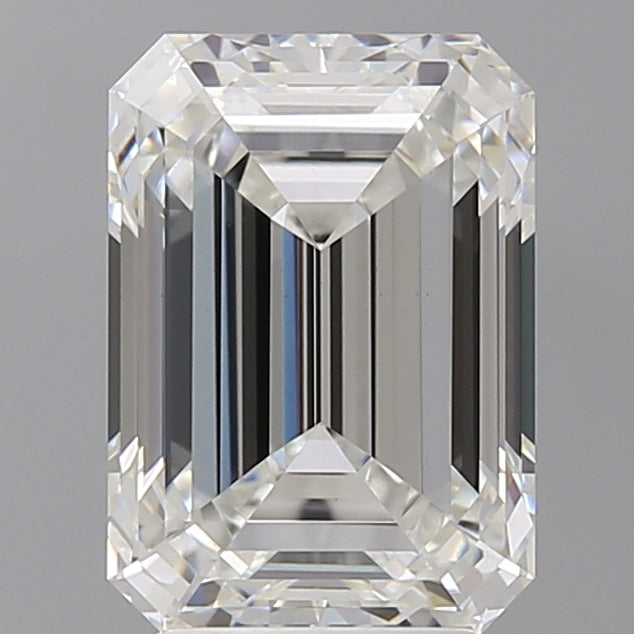 4.08 Carat Emerald Shaped, Ideal Cut, F Color, VVS2 Clarity, IGI Certified Lab Grown Diamond
