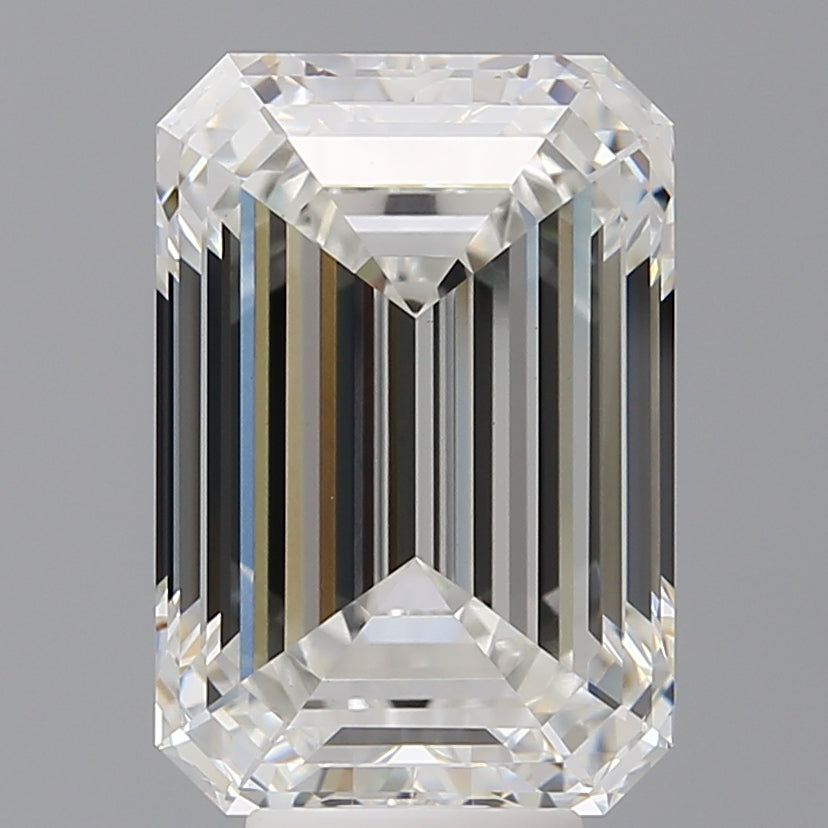 7.58 Carat Emerald Shaped, Ideal Cut, F Color, VVS2 Clarity, IGI Certified Lab Grown Diamond