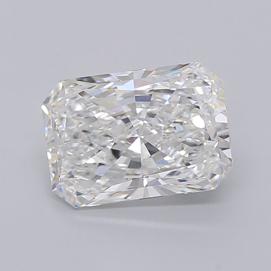 3.01 Carat Radiant Shaped, Ideal Cut, E Color, VVS2 Clarity, IGI Certified Lab Grown Diamond