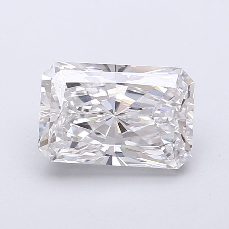 2.16 Carat Radiant Shaped, Very Good Cut, E Color, VVS2 Clarity, IGI Certified Lab Grown Diamond