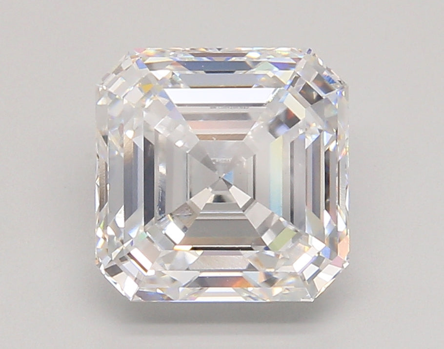 4.05 Carat Asscher Shaped, Ideal Cut, D Color, VVS2 Clarity, IGI Certified Lab Grown Diamond