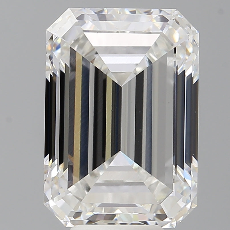 8.03 Carat Emerald Shaped, Ideal Cut, F Color, VVS2 Clarity, IGI Certified Lab Grown Diamond