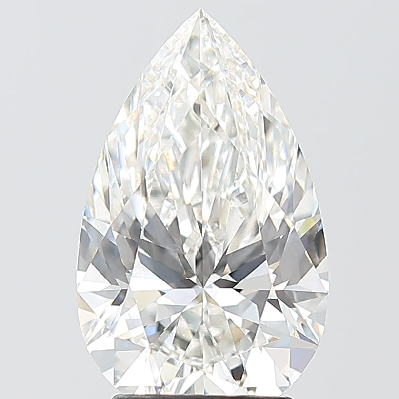 3.06 Carat Pear Shaped, Ideal Cut, F Color, VVS2 Clarity, IGI Certified Lab Grown Diamond