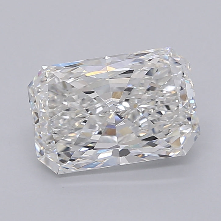2.01 Carat Radiant Shaped, Excellent Cut, E Color, VVS2 Clarity, IGI Certified Lab Grown Diamond