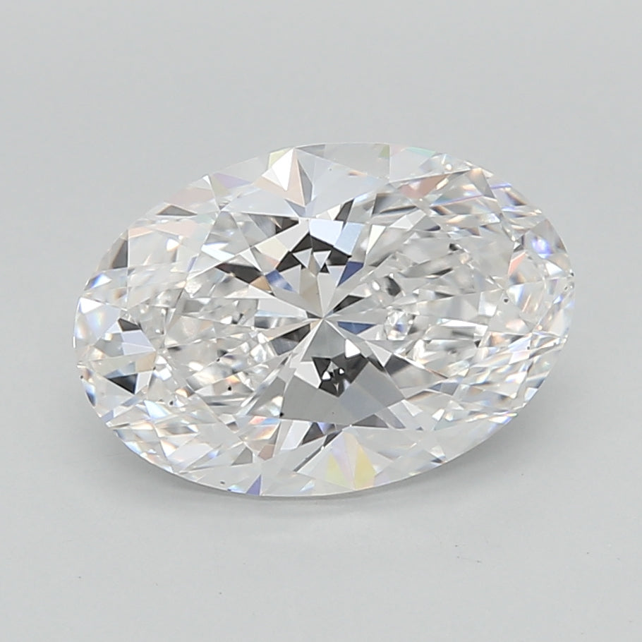2.53 Carat Oval Shaped, Ideal Cut, D Color, VS2 Clarity, IGI Certified Lab Grown Diamond