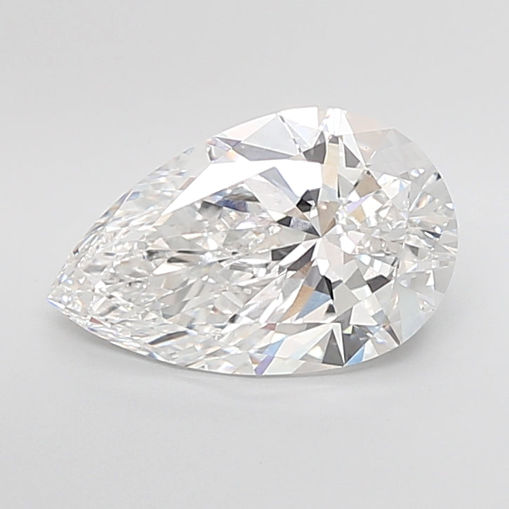 5.01 Carat Pear Shaped, Ideal Cut, E Color, VVS2 Clarity, IGI Certified Lab Grown Diamond
